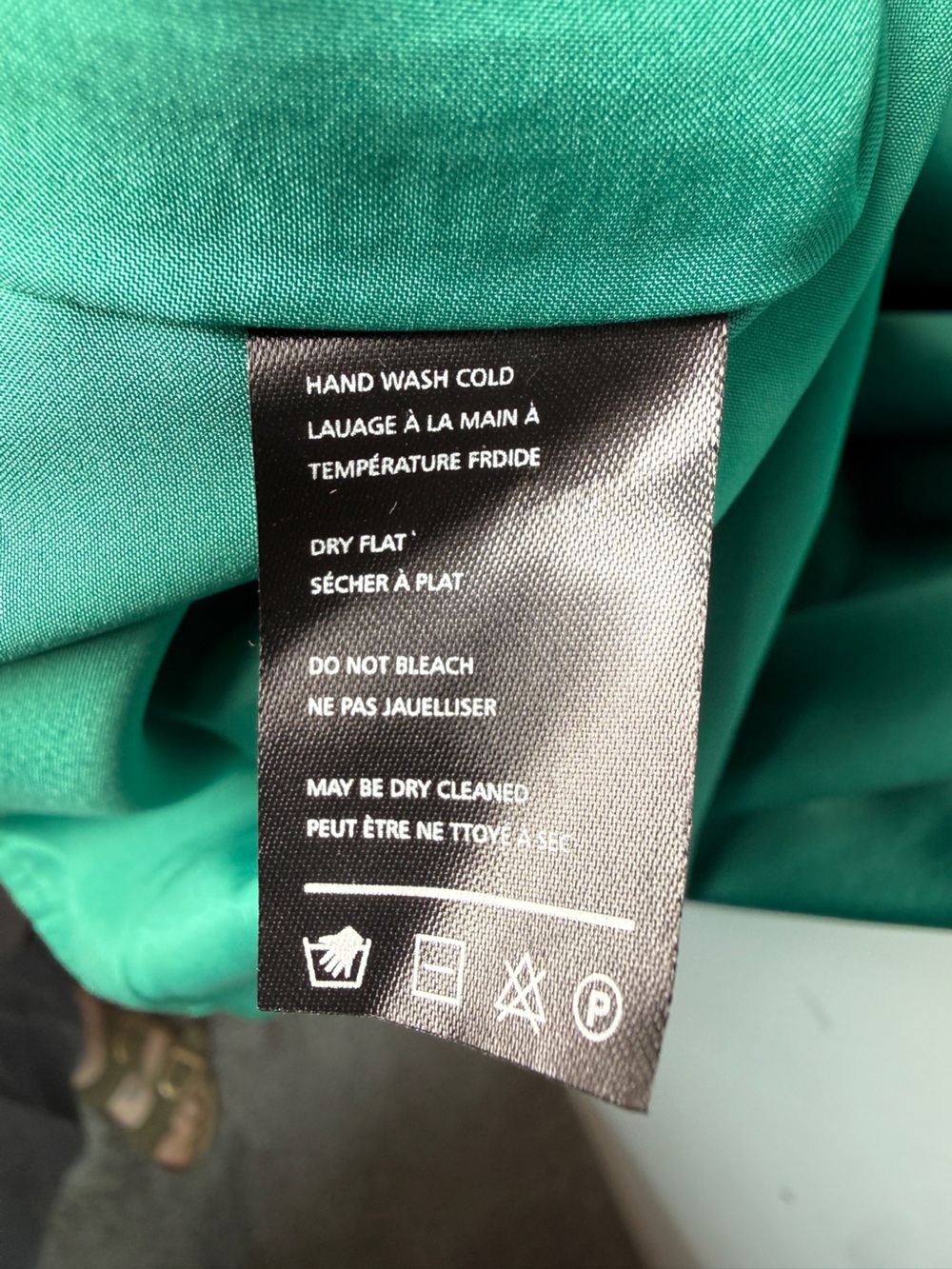 Finesse | Emerald Green Satin Cowl Neck Slip Maxi Dress Side Slit Evening Sz Xs — image 8 of 8